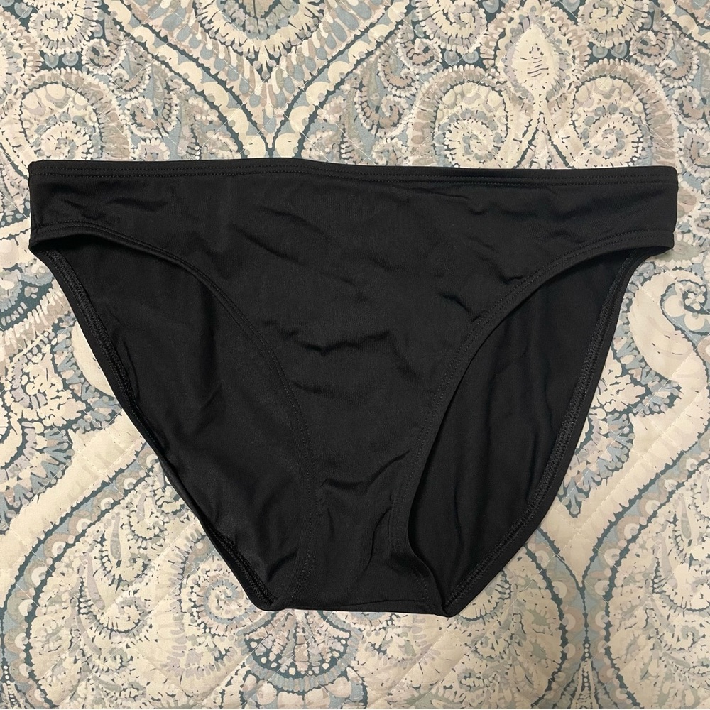 Anne Cole Black Bikini Bottom with Navy Label